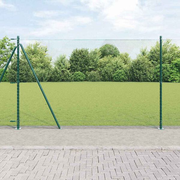 vidaXL Ker&iacute;t&eacute;soszlop Z&ouml;ld 25 x 1,4 m (13 mm h&aacute;l&oacute;) Ac&eacute;l &eacute;s PVC