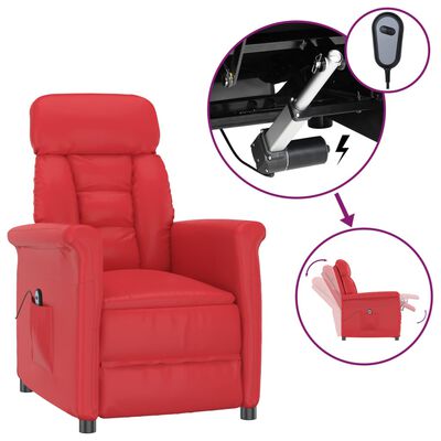 vidaXL piros műbőr dönthető elektromos fotel