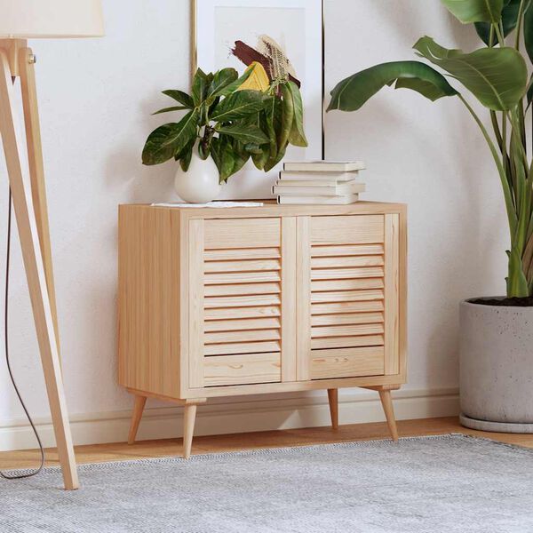 vidaXL 2 db tömör fenyőfa lamellás szekrényajtó 39,5x29,5 cm