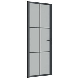 vidaXL fekete matt &uuml;veg &eacute;s alum&iacute;nium belt&eacute;ri ajt&oacute; 76 x 201,5 cm