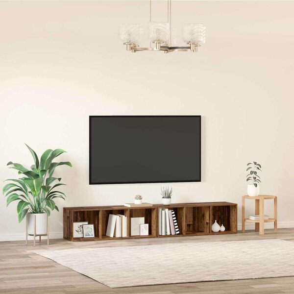 vidaXL TV szekr&eacute;ny garnit&uacute;ra 2 pcs &Ouml;reg fa 37 x 35 x 107cm Faanyag