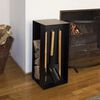 Esschert Design FF407 fekete ac&eacute;l tűzifat&aacute;rol&oacute; &eacute;s kandall&oacute;szersz&aacute;mok
