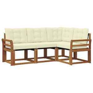 vidaXL K&uuml;lt&eacute;ri kanap&eacute; szett p&aacute;rn&aacute;val 4 pcs Term&eacute;szetes &eacute;s kr&eacute;msz&iacute;nű