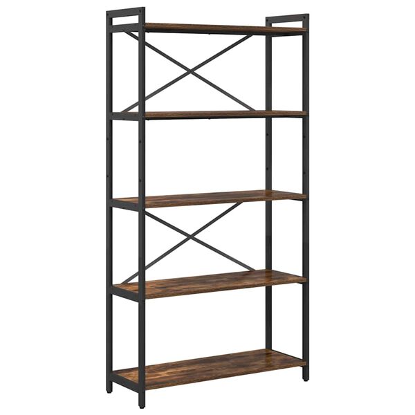 vidaXL K&ouml;nyvespolc F&uuml;st&ouml;lt t&ouml;lgy 80 x 30 x 155 cm Faanyag