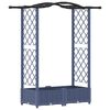 vidaXL Magas&iacute;tott &Aacute;gy Trellis-szel &eacute;s Tetővel Sz&uuml;rke 124 x 40 x 123 cm