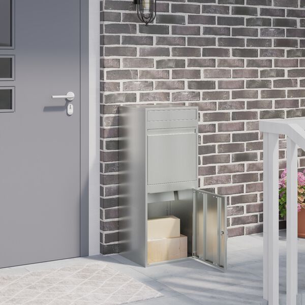 vidaXL Csomagz&aacute;r&oacute; doboz Fekete 41 x 38 x 103 cm Horganyzott ac&eacute;l