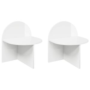 vidaXL &Eacute;jjeli asztal 2 db Magasf&eacute;nyű Feh&eacute;r 40 x 35,5 x 45,5 cm
