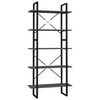 vidaXL 5 szintes szürke szerelt fa könyvszekrény 80 x 30 x 175 cm