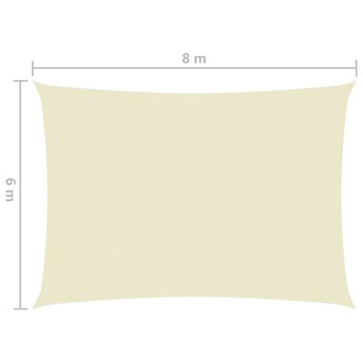 vidaXL krémszínű téglalap alakú oxford-szövet napvitorla 6 x 8 m