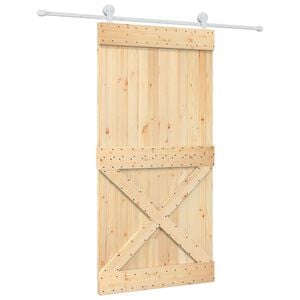 vidaXL Cs&uacute;sz&oacute; ajt&oacute; Term&eacute;szetes &eacute;s Feh&eacute;r 100 x 210 cm Szil&aacute;rd Fenyőfa