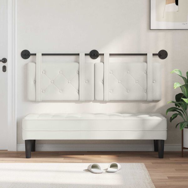 vidaXL Fali Fejt&aacute;mla Falra szerelhető Feh&eacute;r 150 x 55 x 5 cm Műbőr