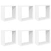 vidaXL 6 db feh&eacute;r fali kockapolc 30 x 15 x 30 cm