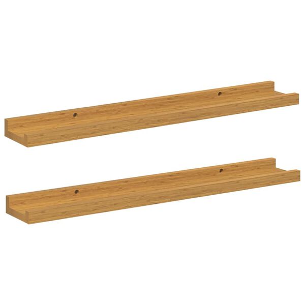 vidaXL Falpolc polcokkal t&aacute;rol&oacute;val 2 pcs B&eacute;zs 60 x 9 x 3 cm Faanyag