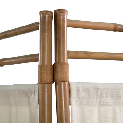 vidaXL 3 paneles bambusz/vászon paraván 120 cm