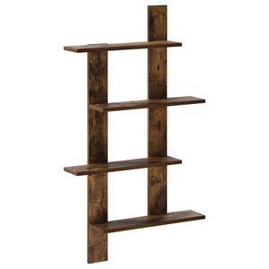 vidaXL Falpolc F&uuml;st&ouml;s T&ouml;lgy 61 x 13,5 x 105 cm Szerelt Fa