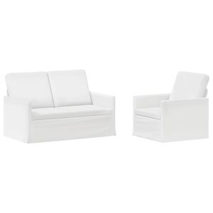 vidaXL Kanap&eacute; Szett 2 pcs Feh&eacute;r Sz&ouml;vet