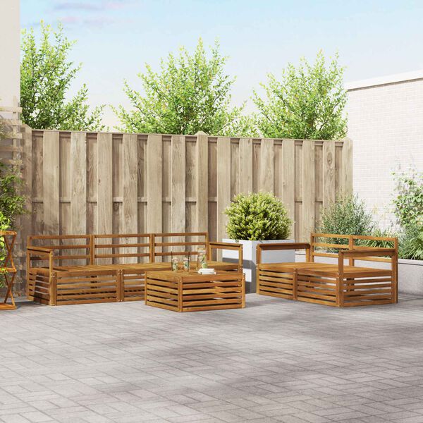 vidaXL K&uuml;lt&eacute;ri kanap&eacute; szett 6 pcs Term&eacute;szetes T&ouml;m&ouml;r Ak&aacute;cfa