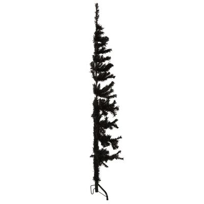 vidaXL fekete vékony fél műkarácsonyfa állvánnyal 150 cm