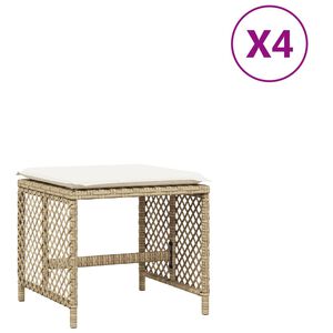 vidaXL 4 db b&eacute;zs polyrattan kerti sz&eacute;k p&aacute;rn&aacute;val 41 x 41 x 36 cm