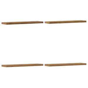 vidaXL 4 db k&eacute;zműves t&ouml;lgy sz&iacute;nű szerelt fa fali polc 40 x 10 x 1,5 cm