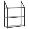 vidaXL 3 szintes sz&uuml;rke sonoma sz&iacute;nű szerelt fa fali polc 60x21x78,5cm