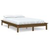 vidaXL m&eacute;zbarna t&ouml;m&ouml;r fenyőfa &aacute;gykeret 135 x 190 cm (Double)