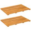 vidaXL F&uuml;rdőszoba szőnyeg Barna 56 x 37 x 2,5 cm T&ouml;m&ouml;r Ak&aacute;cfa