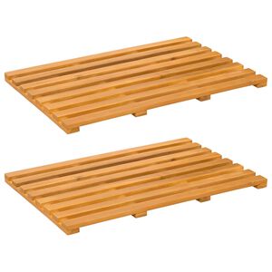 vidaXL F&uuml;rdőszoba szőnyeg 2 db Term&eacute;szetes 56 x 37 cm T&ouml;m&ouml;r Ak&aacute;cfa
