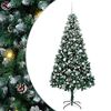 vidaXL Mű kar&aacute;csonyfa 300 LED-del Z&ouml;ld 210 cm PVC &eacute;s Ac&eacute;l &eacute;s Műanyag