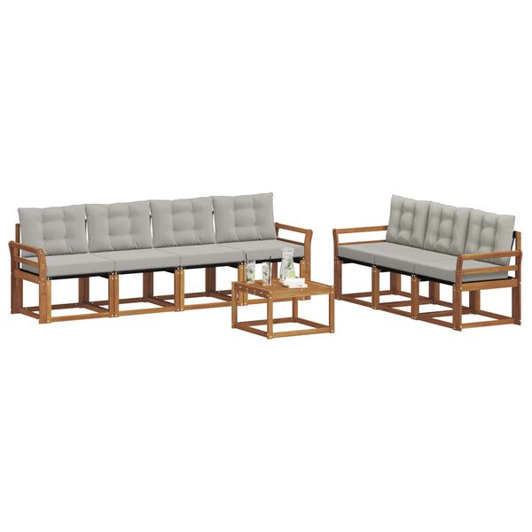 vidaXL K&uuml;lt&eacute;ri kanap&eacute; szett 8 pcs Term&eacute;szetes &eacute;s Vil&aacute;gossz&uuml;rke