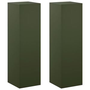 vidaXL N&ouml;v&eacute;ny&aacute;llv&aacute;ny 2 pcs Olajz&ouml;ld 30 x 30 x 100 cm Ac&eacute;l