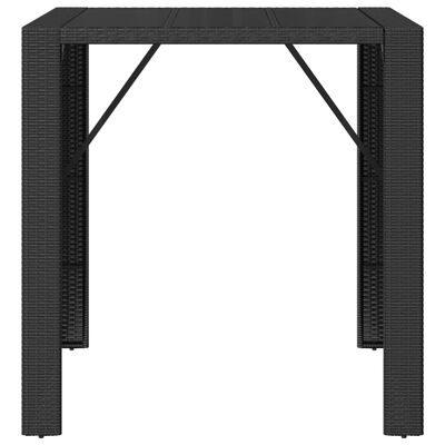 vidaXL fekete polyrattan üveglapos bárasztal 105 x 80 x 110 cm