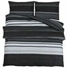 vidaXL 2 db 200 x 200 cm + 50 x 75 cm 100% Cotton Black Stripes