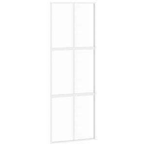 vidaXL feh&eacute;r edzett &uuml;veg &eacute;s alum&iacute;nium tol&oacute;ajt&oacute; 76 x 205 cm