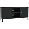 vidaXL fekete ac&eacute;l &eacute;s &uuml;veg TV-szekr&eacute;ny 105 x 35 x 52 cm