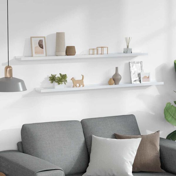 vidaXL 2 db feh&eacute;r fali polc 115 x 9 x 3 cm