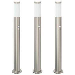 vidaXL 3 db szenzoros oszlopl&aacute;mpa 80 cm rozsdamentes ac&eacute;l IP44