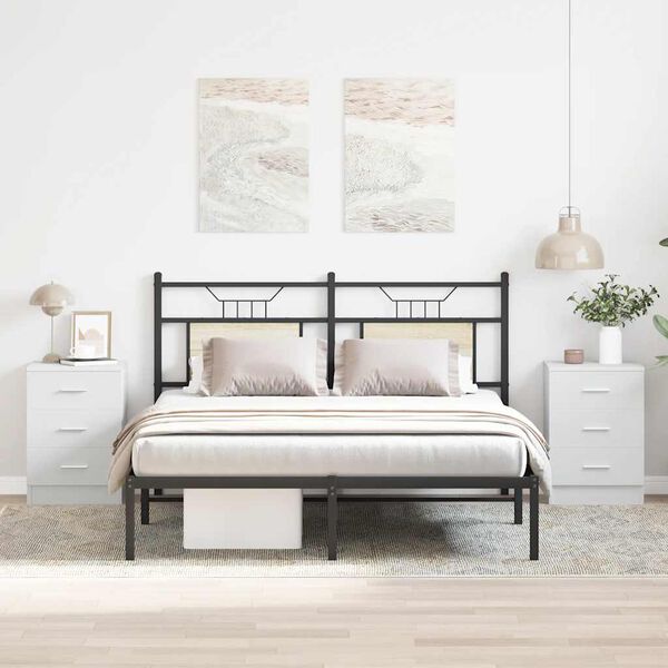 vidaXL 2 db fehér szerelt fa éjjeliszekrény 38 x 35 x 56 cm