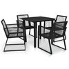 vidaXL 5 r&eacute;szes fekete PVC rattan k&uuml;lt&eacute;ri &eacute;tkezőgarnit&uacute;ra