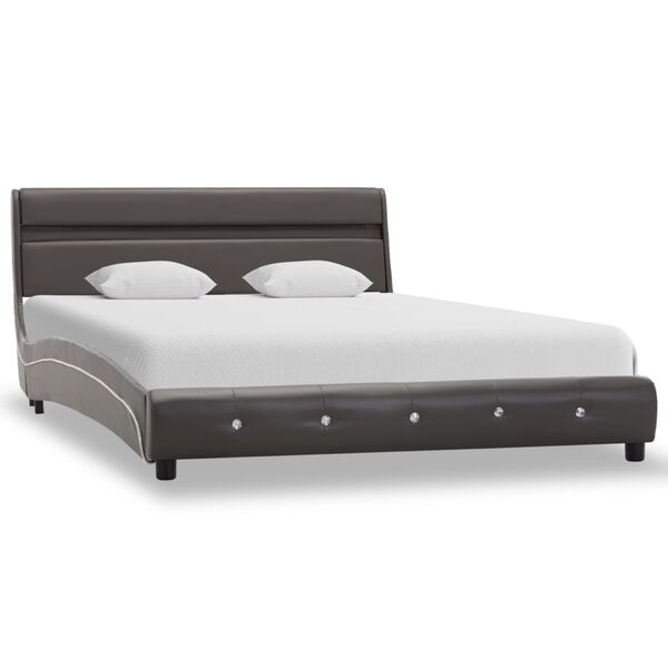 vidaXL sz&uuml;rke LED-es műbőr &aacute;gykeret 140 x 200 cm