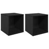 vidaXL Vinyl Album Doboz 2 db Fekete T&ouml;lgy 37 x 36,5 x 38 cm