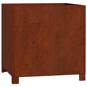vidaXL rozsda sz&iacute;nű corten ac&eacute;l n&ouml;v&eacute;nytart&oacute; l&aacute;bbal 50 x 50 x 50 cm