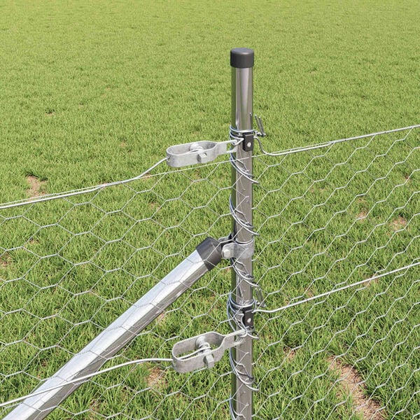 vidaXL Ker&iacute;t&eacute;soszlop Ez&uuml;st 100 x 1 m (36 mm r&aacute;cs) Ac&eacute;l