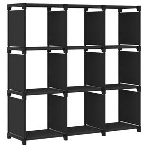 vidaXL 9 rekeszes fekete sz&ouml;vet bemutat&oacute; polc 103 x 30 x 107,5 cm