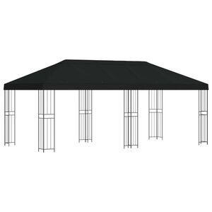 vidaXL Oldalfalas pavilon 6 x 3 m Fekete Poli&eacute;szter &eacute;s ac&eacute;l 190
