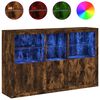 vidaXL f&uuml;st&ouml;s t&ouml;lgy sz&iacute;nű t&aacute;lal&oacute;szekr&eacute;ny LED-ekkel 162 x 37 x 100 cm