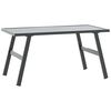 vidaXL fekete porsz&oacute;rt ac&eacute;l kerti doh&aacute;nyz&oacute;asztal 90 x 45 x 35 cm