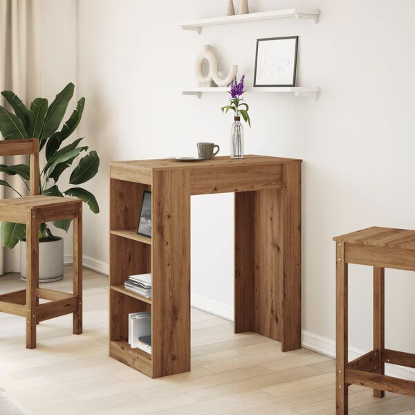 vidaXL k&eacute;zműves t&ouml;lgy szerelt fa b&aacute;rasztal t&aacute;rol&oacute;kkal 95x47x103,5 cm