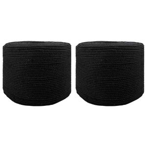 vidaXL Pamut Zsin&oacute;r 2 db 2 mm 100 m Fekete 100% Pamut