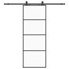 vidaXL fekete ESG &uuml;veg tol&oacute;ajt&oacute; f&eacute;mszerelv&eacute;ny-szettel 76x205 cm